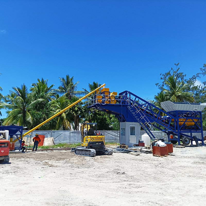 Mobile High-Discharge Concrete Mixing Plant
